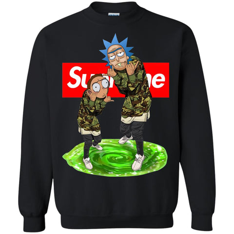 Supreme Rick And Morty Best T-shirt Crewneck Pullover Sweatshirt Black / S Crewneck Pullover Sweatshirt - parenttees