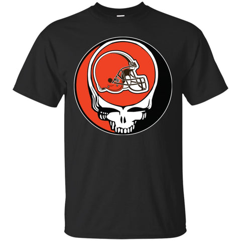 Cleveland Browns Grateful Dead Steal Your Face Football Nfl Shirts Men Cotton T-Shirt Black / S Men Cotton T-Shirt - parenttees