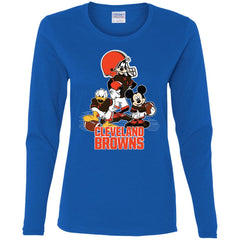 Mickey Mouse Cleveland Browns American Football Nfl Sports Shirt Women Long Sleeve Shirt Women Long Sleeve Shirt - parenttees
