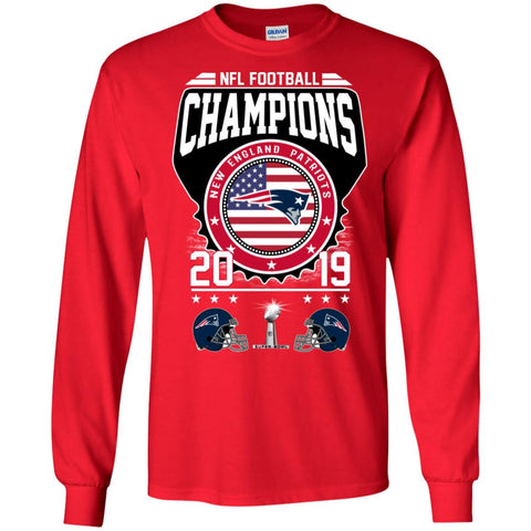 Nfl – Football Champions New England Patriots Super Bowl 2019 Men Long Sleeve Shirt Black / S Men Long Sleeve Shirt - parenttees