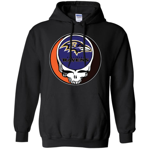 Baltimore Ravens Grateful Dead Steal Your Face Football Nfl Shirts Pullover Hoodie Sweatshirt Black / S Pullover Hoodie Sweatshirt - parenttees