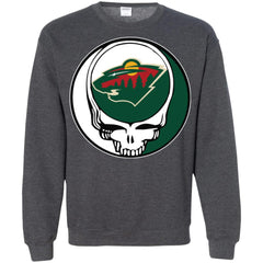 Minnesota Wild Grateful Dead Steal Your Face Hockey Nhl Shirts Crewneck Pullover Sweatshirt Crewneck Pullover Sweatshirt - parenttees