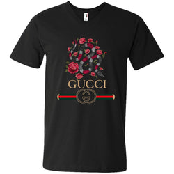 Gucci Logo Snake T-shirt Men V-Neck T-Shirt