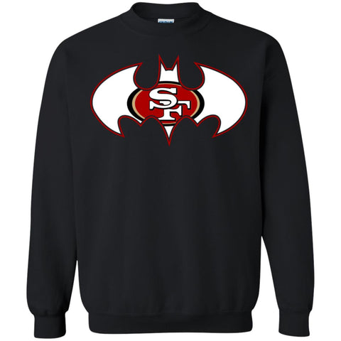 We Are The San Francisco 49ers Batman Nfl Mashup Crewneck Pullover Sweatshirt Black / S Crewneck Pullover Sweatshirt - parenttees