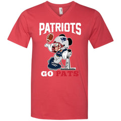 Go Pats - New England Patriots Super Bowl 2019 Mickey Mouse Football Nfl Men V-Neck T-Shirt Men V-Neck T-Shirt - parenttees