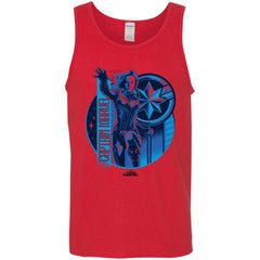 Captain Marvel Reflective Blue Circle Logo Men Cotton Tank Men Cotton Tank - parenttees