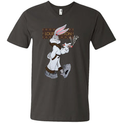 Louis Vuitton Rabbit Smoking Shirt Men V-Neck T-Shirt Men V-Neck T-Shirt - parenttees