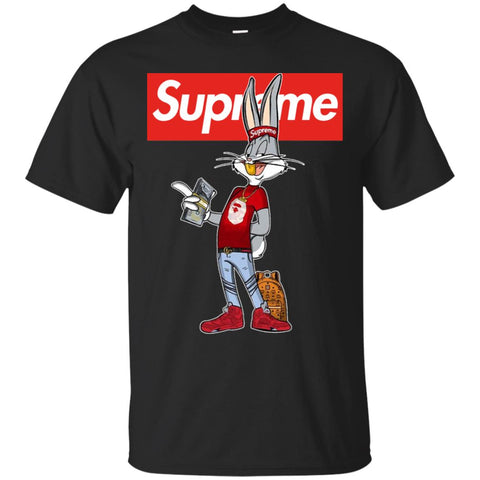 Supreme Rabbit Money Men Cotton T-Shirt Black / S Men Cotton T-Shirt - parenttees