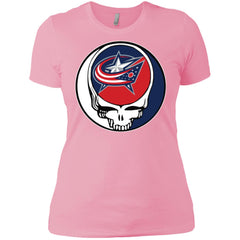 Columbus Blue Grateful Dead Steal Your Face Hockey Nhl Shirts Women Cotton T-Shirt Women Cotton T-Shirt - parenttees