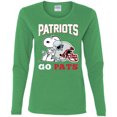 Go Pats - New England Patriots Super Bowl 2019 Snoopy Football Nfl Women Long Sleeve Shirt Women Long Sleeve Shirt - parenttees