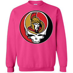 Ottawa Senators Grateful Dead Steal Your Face Hockey Nhl Shirts Crewneck Pullover Sweatshirt Crewneck Pullover Sweatshirt - parenttees