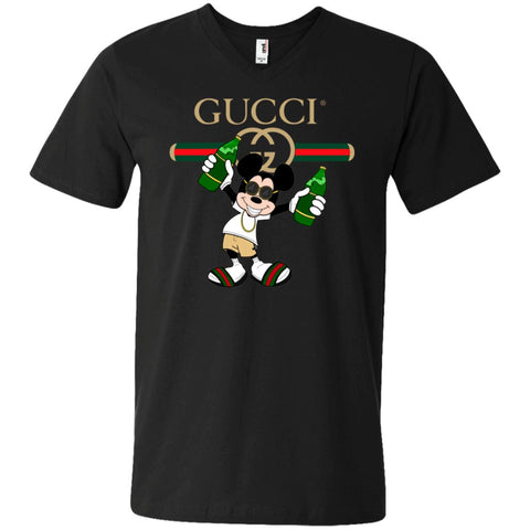 Gucci Mickey Mouse Top Trending T-shirt Men V-Neck T-Shirt Black / S Men V-Neck T-Shirt - parenttees