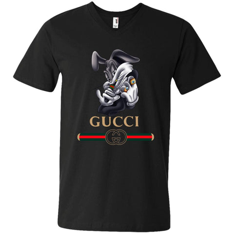 Gucci Rabbit Movie Disney T-shirt Men V-Neck T-Shirt Black / S Men V-Neck T-Shirt - parenttees