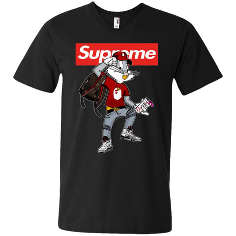 Supreme Rabbit Shirt Men V-Neck T-Shirt Black / S Men V-Neck T-Shirt - parenttees