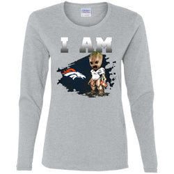 Nfl Denver Broncos I Am Groot T-shirt Women Long Sleeve Shirt