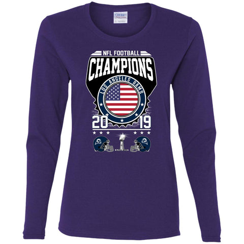 Nfl – Football Champions Los Angeles Rams Super Bowl 2019 Women Long Sleeve Shirt Purple / S Women Long Sleeve Shirt - parenttees