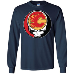 Calgary Flames Grateful Dead Steal Your Face Hockey Nhl Shirts Men Long Sleeve Shirt