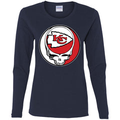 Kansas City Chiefs Grateful Dead Steal Your Face Football Nfl Shirts Women Long Sleeve Shirt Women Long Sleeve Shirt - parenttees