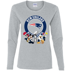 Nfl – New England Patriots Super Bowl 2019 Mickey Mouse Minnie Mouse Donald Duck Daisy Duck Football Women Long Sleeve Shirt Women Long Sleeve Shirt - parenttees