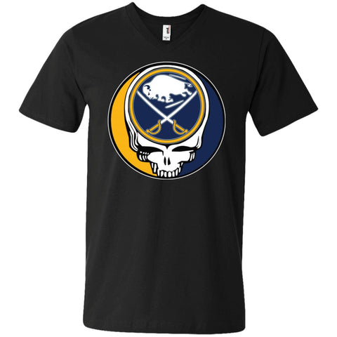 Buffalo Sabres Grateful Dead Steal Your Face Hockey Nhl Shirts Men V-Neck T-Shirt Black / S Men V-Neck T-Shirt - parenttees