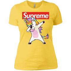 Supreme Unicorn T-shirt Dance Dabbing Unicorn Women Cotton T-Shirt Women Cotton T-Shirt - parenttees