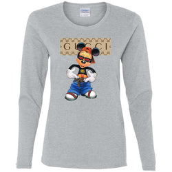 Gucci Logo Shirt Mickey Mouse T-shirt Women Long Sleeve Shirt