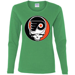 Philadelphia Flyers Grateful Dead Steal Your Face Hockey Nhl Shirts Women Long Sleeve Shirt Women Long Sleeve Shirt - parenttees