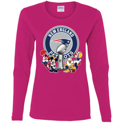 New England Patriots Super Bowl 2019 Mickey Minnie Mouse Donald Daisy Duck Football Nfl Women Long Sleeve Shirt Women Long Sleeve Shirt - parenttees