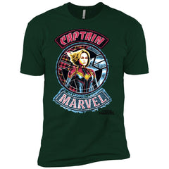 Captain Marvel Stitched Patched Portrait Men Short Sleeve T-Shirt Men Short Sleeve T-Shirt - parenttees