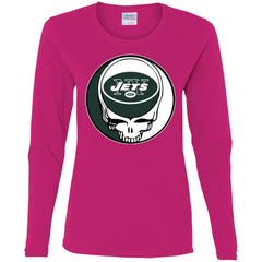 New York Jets Grateful Dead Steal Your Face Football Nfl Shirts Women Long Sleeve Shirt Women Long Sleeve Shirt - parenttees