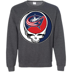 Columbus Blue Grateful Dead Steal Your Face Hockey Nhl Shirts Crewneck Pullover Sweatshirt Crewneck Pullover Sweatshirt - parenttees