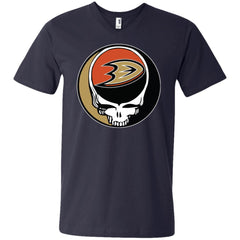 Anaheim Ducks Grateful Dead Steal Your Face Hockey Nhl Shirts Men V-Neck T-Shirt Men V-Neck T-Shirt - parenttees