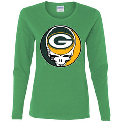 Green Bay Packer Grateful Dead Steal Your Face Football Nfl Shirts Women Long Sleeve Shirt Women Long Sleeve Shirt - parenttees