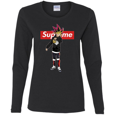 Supreme Yugi Mutou Game Yugioh T-shirt Women Long Sleeve Shirt Black / S Women Long Sleeve Shirt - parenttees