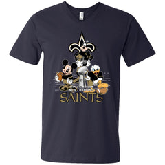 Nfl – New Orleans Saints Donald Duck Goofy Mickey Mouse Super Bowl 2019 Football Men V-Neck T-Shirt Men V-Neck T-Shirt - parenttees