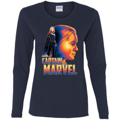 Captain Marvel Bold Sunset Portrait Women Long Sleeve Shirt Women Long Sleeve Shirt - parenttees