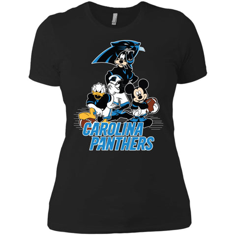 Mickey Mouse Carolina Panthers American Football Nfl Sports Shirt Women Cotton T-Shirt Black / X-Small Women Cotton T-Shirt - parenttees