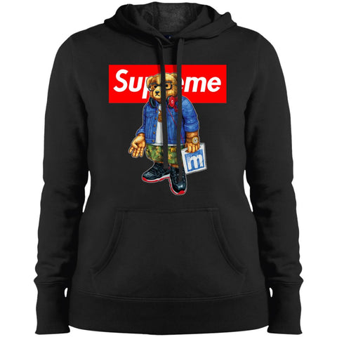 Supreme Bear Style Music T-shirt Women Hooded Sweatshirt Black / X-Small Women Hooded Sweatshirt - parenttees