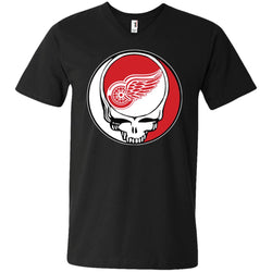 Detroit Red Wings Grateful Dead Steal Your Face Hockey Nhl Shirts Men V-Neck T-Shirt