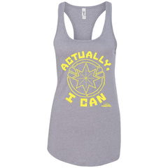 Captain Marvel Actually I Can Yellow Logo Women Tank Top Women Tank Top - parenttees