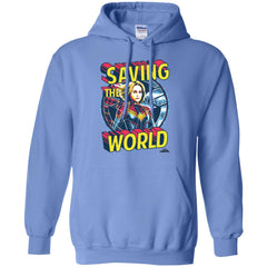 Captain Marvel Saving The World Portrait Pullover Hoodie Sweatshirt Pullover Hoodie Sweatshirt - parenttees