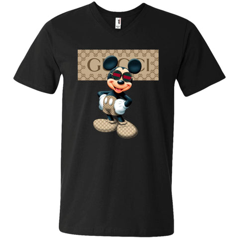 Gucci Mickey Gift Birthday T-shirt Men V-Neck T-Shirt Black / S Men V-Neck T-Shirt - parenttees