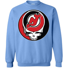 New Jersey Devils Grateful Dead Steal Your Face Hockey Nhl Shirts Crewneck Pullover Sweatshirt Crewneck Pullover Sweatshirt - parenttees