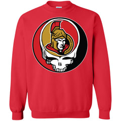 Ottawa Senators Grateful Dead Steal Your Face Hockey Nhl Shirts Crewneck Pullover Sweatshirt Crewneck Pullover Sweatshirt - parenttees