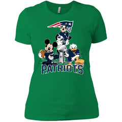 Nfl - New England Patriots Donald Duck Goofy Mickey Mouse Super Bowl 2019 Football Women Cotton T-Shirt Women Cotton T-Shirt - parenttees