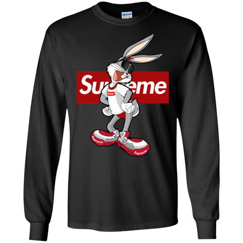 Supreme Rabbit T Shirt Men Long Sleeve Shirt Black / S Men Long Sleeve Shirt - parenttees