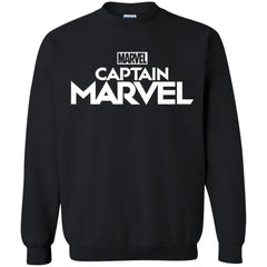 Marvel Captain Marvel Movie Logo White Crewneck Pullover Sweatshirt Crewneck Pullover Sweatshirt - parenttees