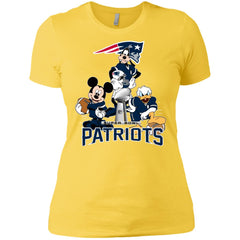 Nfl - New England Patriots Donald Duck Goofy Mickey Mouse Super Bowl 2019 Football Women Cotton T-Shirt Women Cotton T-Shirt - parenttees