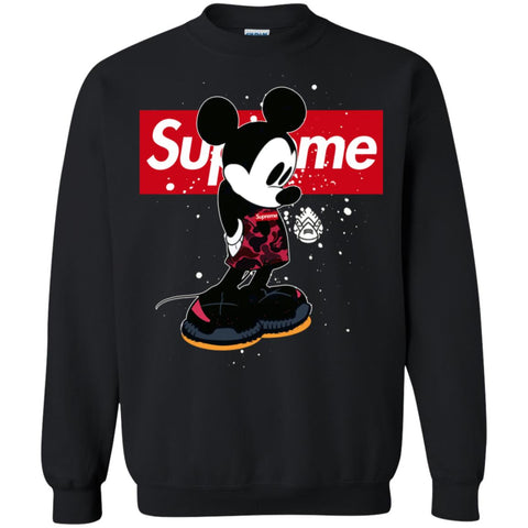 Supreme Mickey Babe Cute Love T-shirt Crewneck Pullover Sweatshirt Black / S Crewneck Pullover Sweatshirt - parenttees