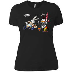 Star Wars T-shirts Rabbit Vs Duck Donald Funny Women Cotton T-Shirt